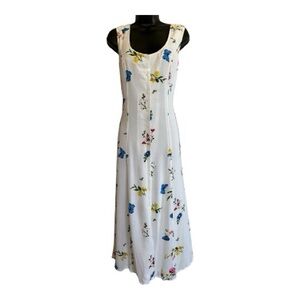 Venus Floral Sleeveless White Maxi Dress Size 8